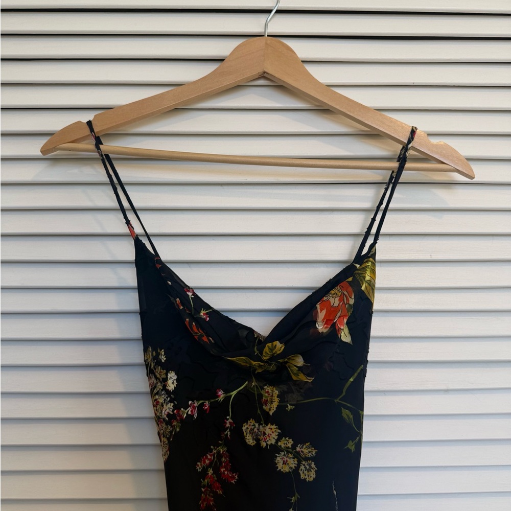 Astr Black Floral Midi Dress with Yellow & Green Accents - Picture 7 of 8